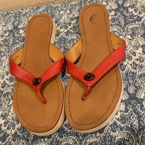 Coach Red Flip Flop Shelly Sandals Women's